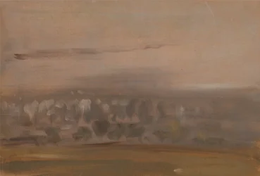 Paysage avec arbres sur une pente